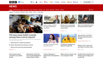 หน้าเว็บไซต์ BBC News