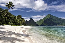 ทัศนียภาพของพื้นที่เกาะในมหาสมุทรแปซิฟิก