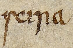 คำว่า scira ในลายมือ