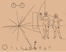 ภาพประกอบของแผ่นจารึก Pioneer plaque