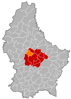 แผนที่ประเทศลักเซมเบิร์กแสดงตำแหน่งของบิสเซน