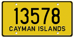 ป้ายทะเบียนรถในหมู่เกาะเคย์แมน แบบ Q-plate