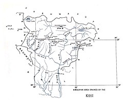 แผนที่ลุ่มน้ำแม่น้ำโกศิ