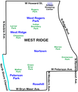 แผนที่ถนนของเวสต์ริดจ์