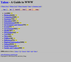 หน้าเว็บ Yahoo ยุคแรก