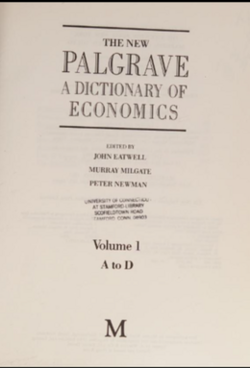 หน้าปกของ The New Palgrave Dictionary of Economics