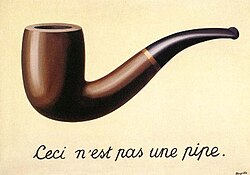 ภาพวาด The Treachery of Images โดย René Magritte