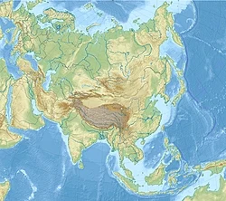 แผนที่แสดงตำแหน่งของเมืองโมกาในทวีปเอเชีย