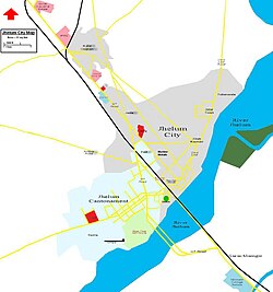 แผนที่รายละเอียดของเมืองเจลัม