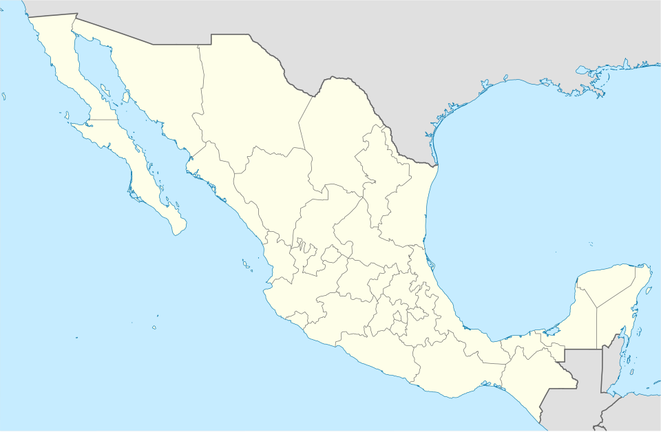 แผนที่ที่ตั้งของ Liga MX Femenil ในเม็กซิโก