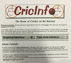 ภาพประกอบประวัติ Cricinfo