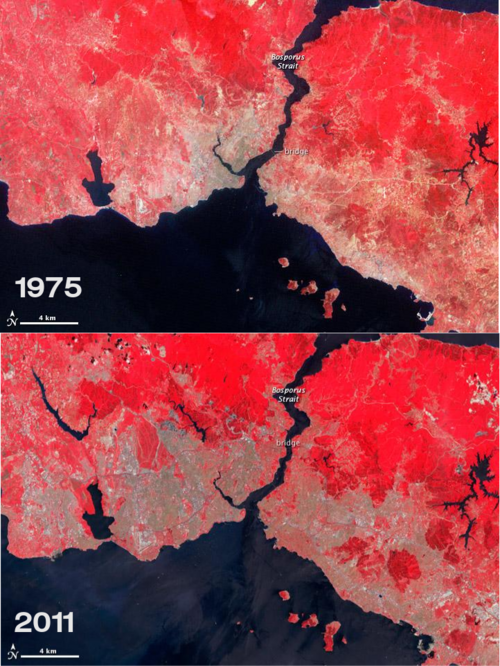 แผนที่แสดงการกระจายตัวของประชากรในเขตเมือง