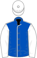 Blue and white racing silks