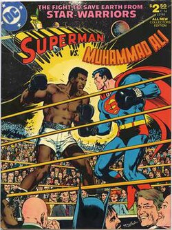 หน้าปกหนังสือการ์ตูน Superman vs. Muhammad Ali