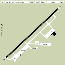 แผนผังท่าอากาศยานซาเกร็บ